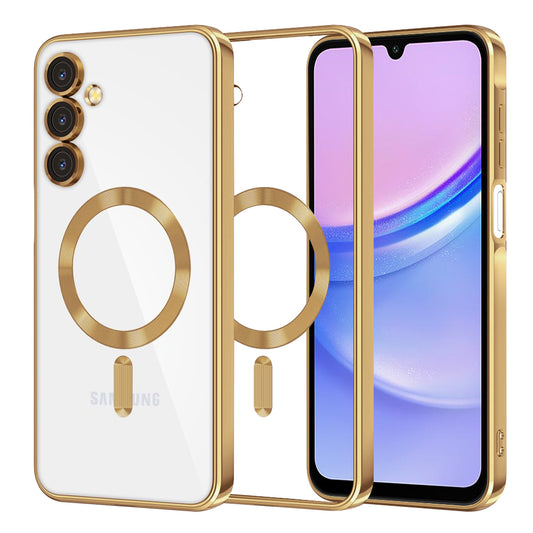 Etui MagSafe do Samsung Galaxy A15 5G A156 / A15 A155, Techsuit, Luxury Crystal, Złote