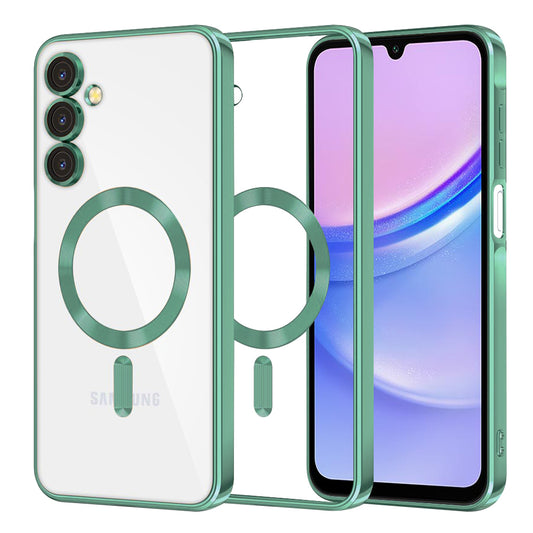 Etui MagSafe do Samsung Galaxy A15 5G A156 / A15 A155, Techsuit, Luxury Crystal, Jasnozielony