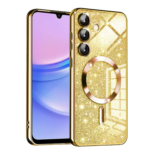 Etui MagSafe do Samsung Galaxy A15 5G A156 / A15 A155, Techsuit, Luxury Glitter, Złote