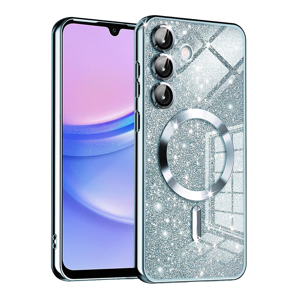 MagSafe Case for Samsung Galaxy A15 5G A156 / A15 A155, Techsuit, Luxury Glitter, Blue