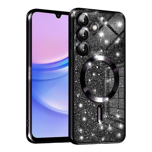 Etui MagSafe do Samsung Galaxy A15 5G A156 / A15 A155, Techsuit, Luxury Glitter, czarne