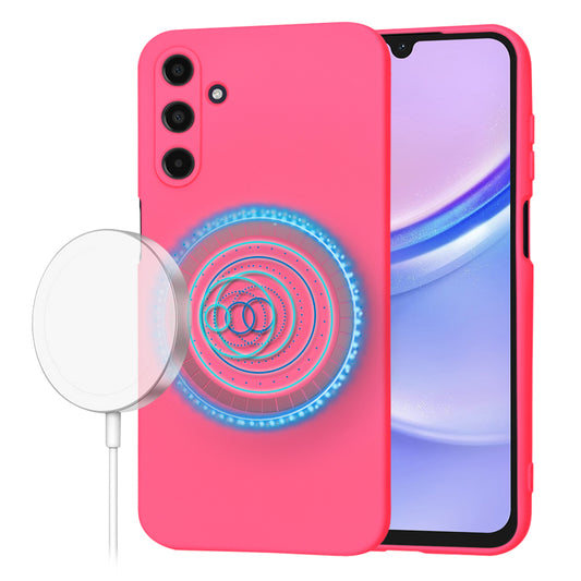 Etui MagSafe do Samsung Galaxy A15 A155, Techsuit, SoftFlex, Ciemnoróżowy