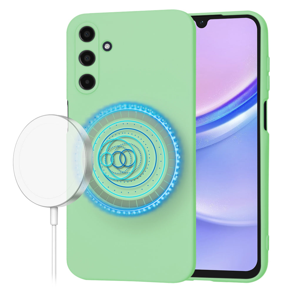 MagSafe Case for Samsung Galaxy A15 A155, Techsuit, SoftFlex, Light Green
