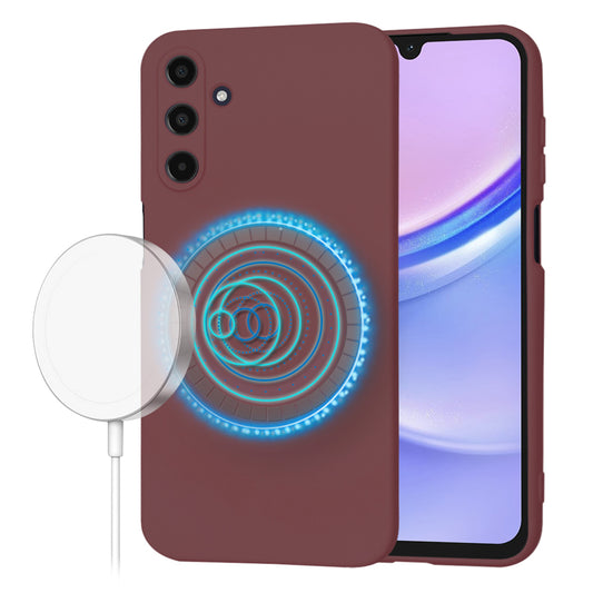 Etui MagSafe do Samsung Galaxy A15 A155, Techsuit, SoftFlex, Wiśniowy