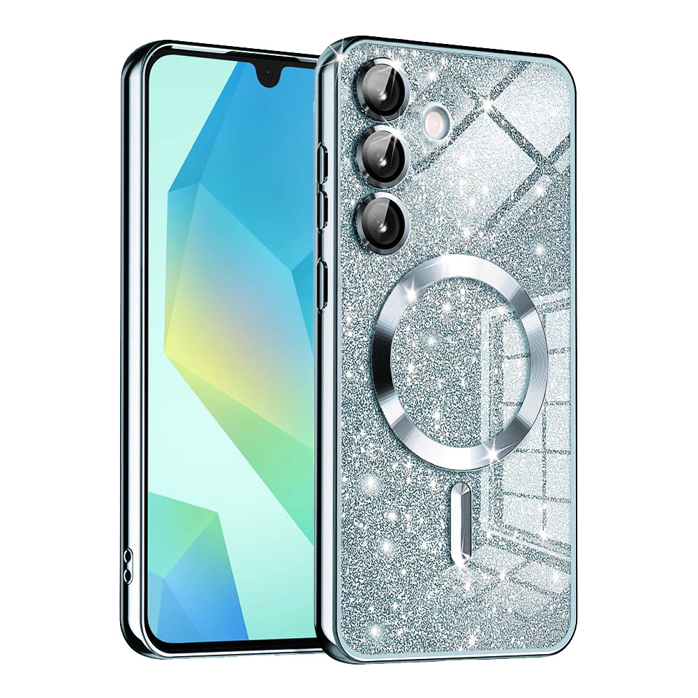 Etui MagSafe do Samsung Galaxy A16 5G A166 / A16 4G A165, Techsuit, Luxury Glitter, Bleu