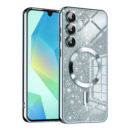 Etui MagSafe do Samsung Galaxy A16 5G A166 / A16 4G A165, Techsuit, Luxury Glitter, Bleu