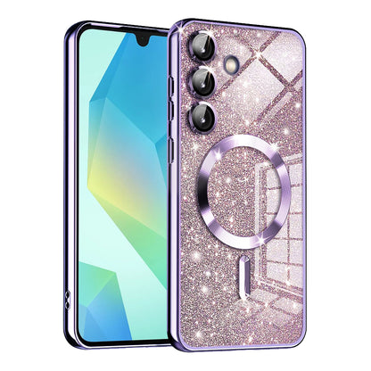 Etui MagSafe do Samsung Galaxy A16 5G A166 / A16 4G A165, Techsuit, Luxury Glitter, Jasny fiolet