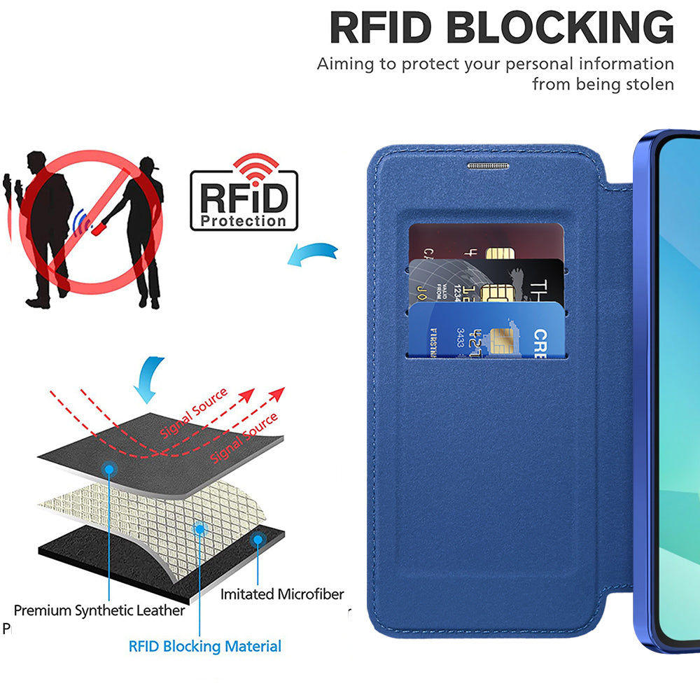 MagSafe Case for Samsung Galaxy A16 5G A166 / A16 4G A165, Techsuit, SmartMag Book, Blue