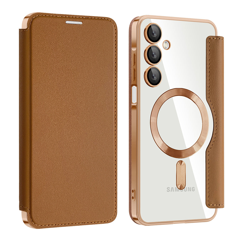Etui MagSafe do Samsung Galaxy A16 5G A166 / A16 4G A165, Techsuit, SmartMag Book, Brązowy