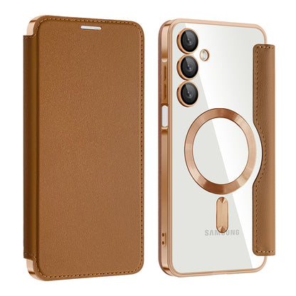Etui MagSafe do Samsung Galaxy A16 5G A166 / A16 4G A165, Techsuit, SmartMag Book, Brązowy
