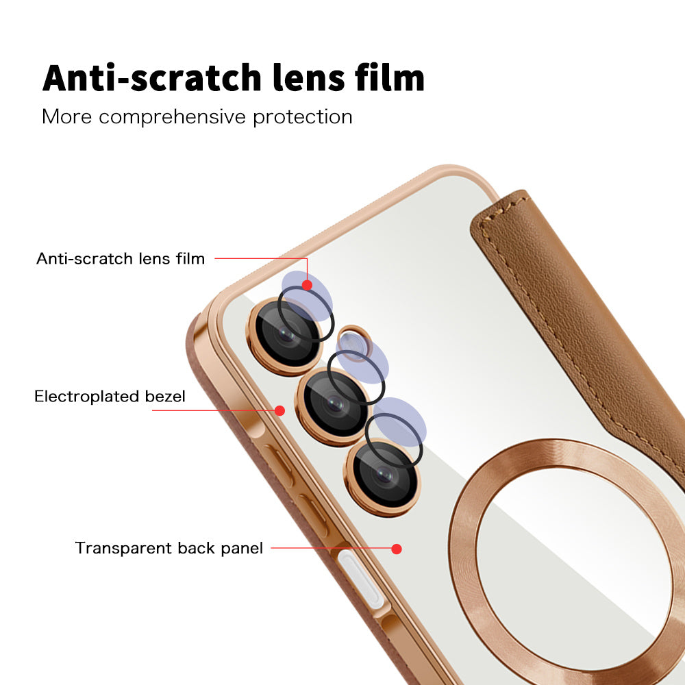 Etui MagSafe do Samsung Galaxy A16 5G A166 / A16 4G A165, Techsuit, SmartMag Book, Brązowy