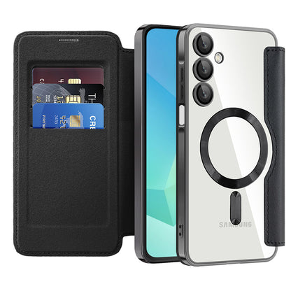 MagSafe Case for Samsung Galaxy A16 5G A166 / A16 4G A165, Techsuit, SmartMag Book, Black
