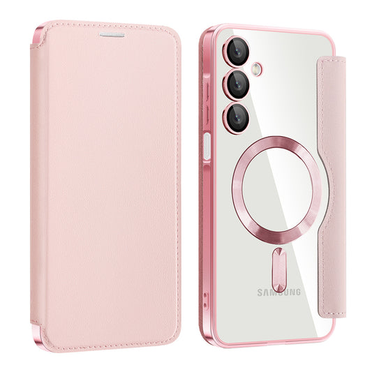 Etui MagSafe do Samsung Galaxy A16 5G A166 / A16 4G A165, Techsuit, SmartMag Book, Różowe