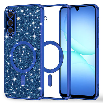 Etui MagSafe do Samsung Galaxy A17 4G / A17 5G, Techsuit, Luxury Glitter, Ciemnoniebieskie