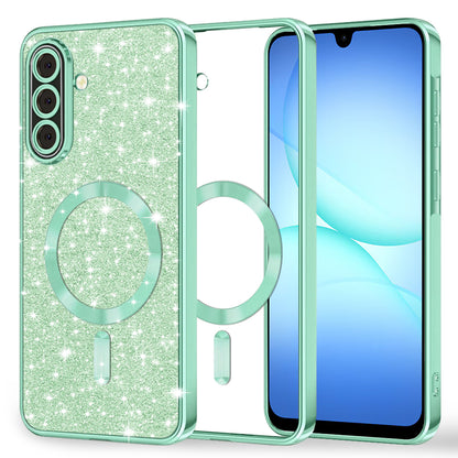 Etui MagSafe do Samsung Galaxy A17 4G / A17 5G, Techsuit, Luxury Glitter, Jasnozielony