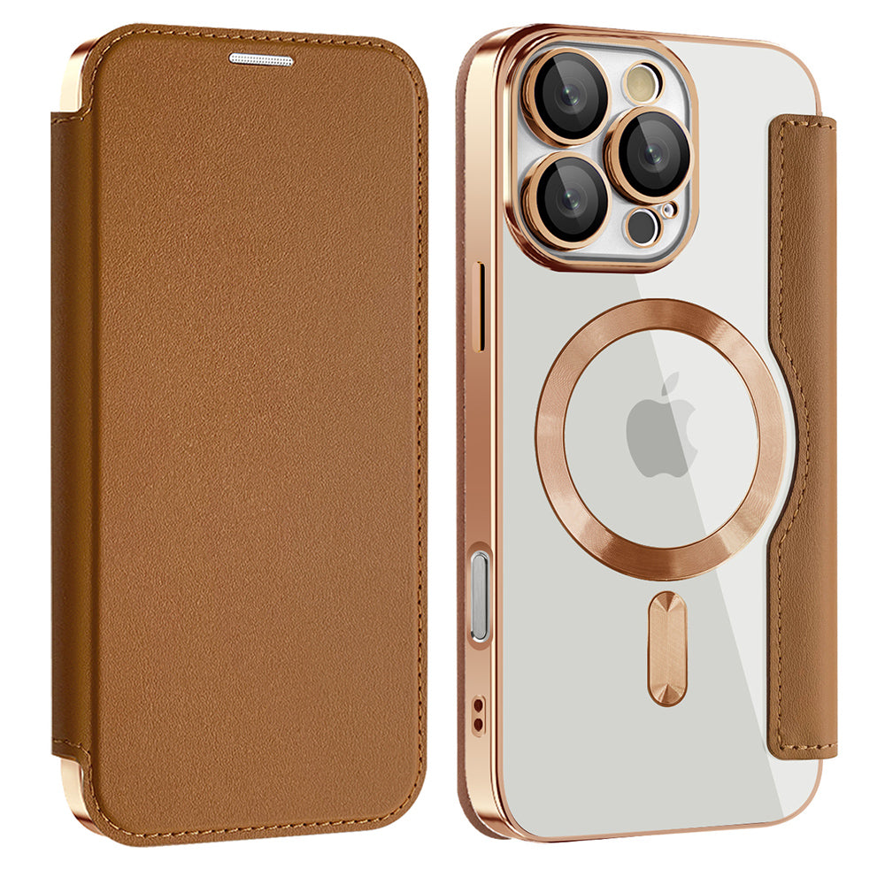 Etui MagSafe do Samsung Galaxy A17 5G, Techsuit, SmartMag Book, Brązowy