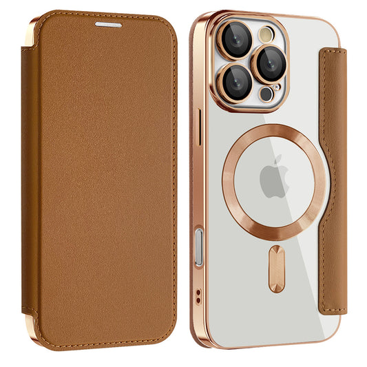 Etui MagSafe do Samsung Galaxy A17 5G, Techsuit, SmartMag Book, Brązowy