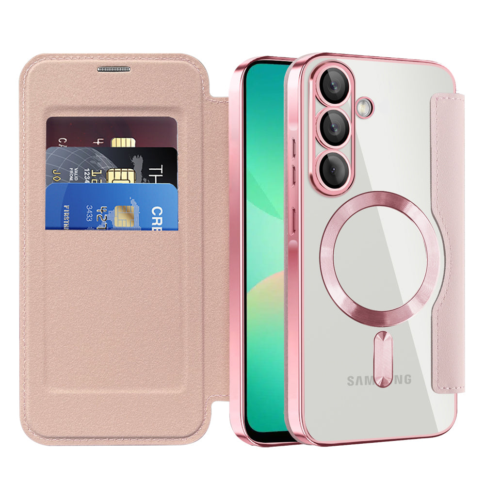 MagSafe Case for Samsung Galaxy A26 A266, Techsuit, SmartMag Book, Pink