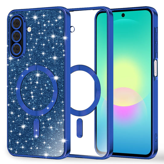 Etui MagSafe do Samsung Galaxy A27 5G, Techsuit, Luxury Glitter, Ciemnoniebieskie