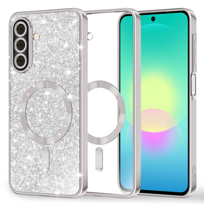 Etui MagSafe do Samsung Galaxy A27 5G, Techsuit, Luxury Glitter, Srebrne