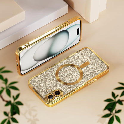 Etui MagSafe do Samsung Galaxy A27 5G, Techsuit, Luxury Glitter, Złote
