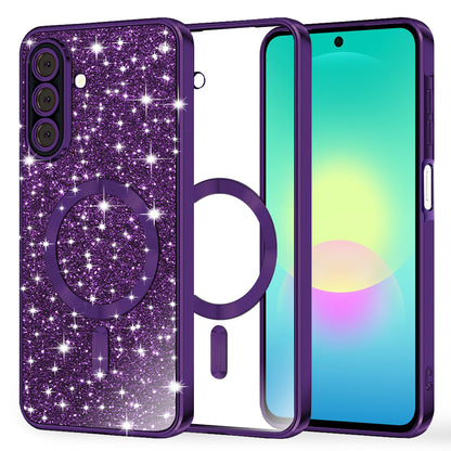 Etui MagSafe do Samsung Galaxy A27 5G, Techsuit, Luxury Glitter, Ciemny Fiolet
