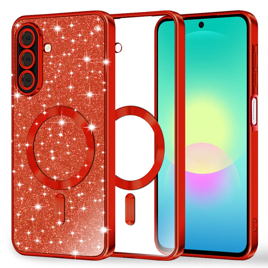 Etui MagSafe do Samsung Galaxy A27 5G, Techsuit, Luxury Glitter, Czerwony