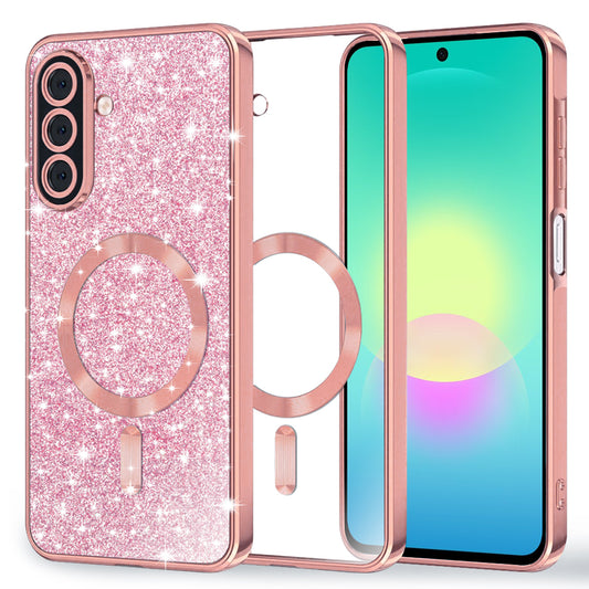 Etui MagSafe do Samsung Galaxy A27 5G, Techsuit, Luxury Glitter, Różowo-Złote