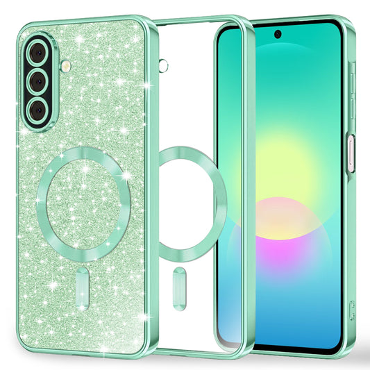 Etui MagSafe do Samsung Galaxy A27 5G, Techsuit, Luxury Glitter, Jasnozielony