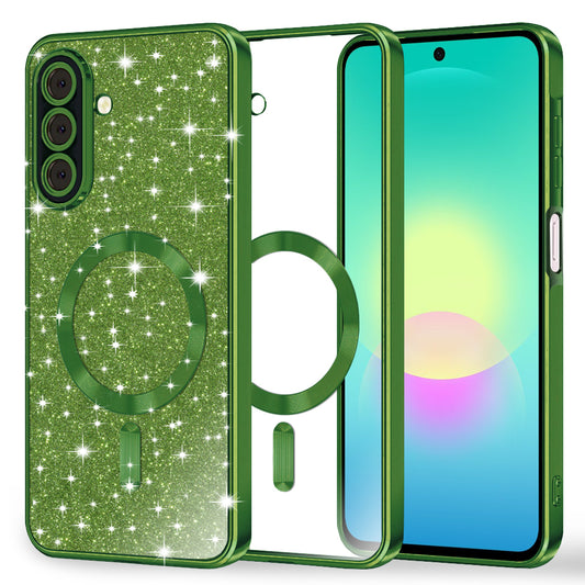 Etui MagSafe do Samsung Galaxy A27 5G, Techsuit, Luxury Glitter, Ciemnozielony