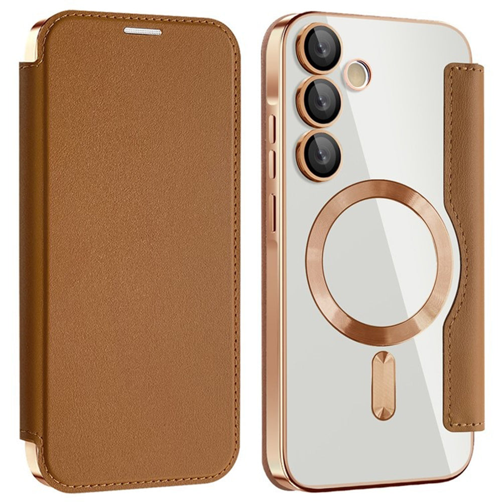 Etui MagSafe do Samsung Galaxy A35 5G A356, Techsuit, SmartMag Book, Brązowy