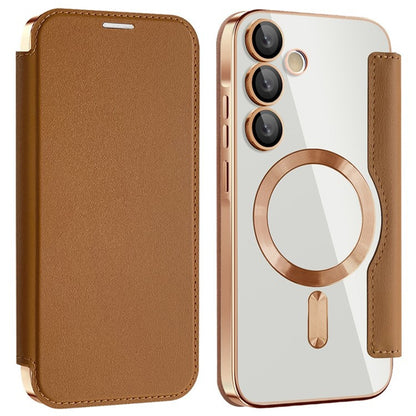 Etui MagSafe do Samsung Galaxy A35 5G A356, Techsuit, SmartMag Book, Brązowy