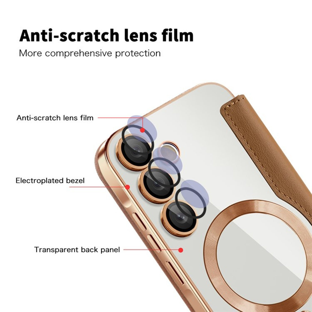 Etui MagSafe do Samsung Galaxy A35 5G A356, Techsuit, SmartMag Book, Brązowy