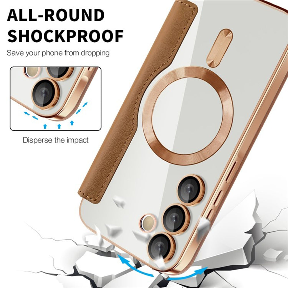 Etui MagSafe do Samsung Galaxy A35 5G A356, Techsuit, SmartMag Book, Brązowy