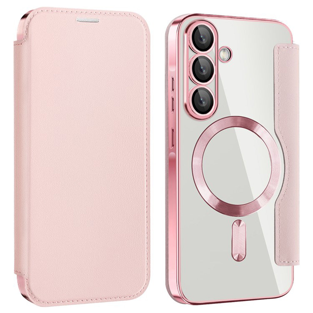 MagSafe Case for Samsung Galaxy A36 A366, Techsuit, SmartMag Book, Pink