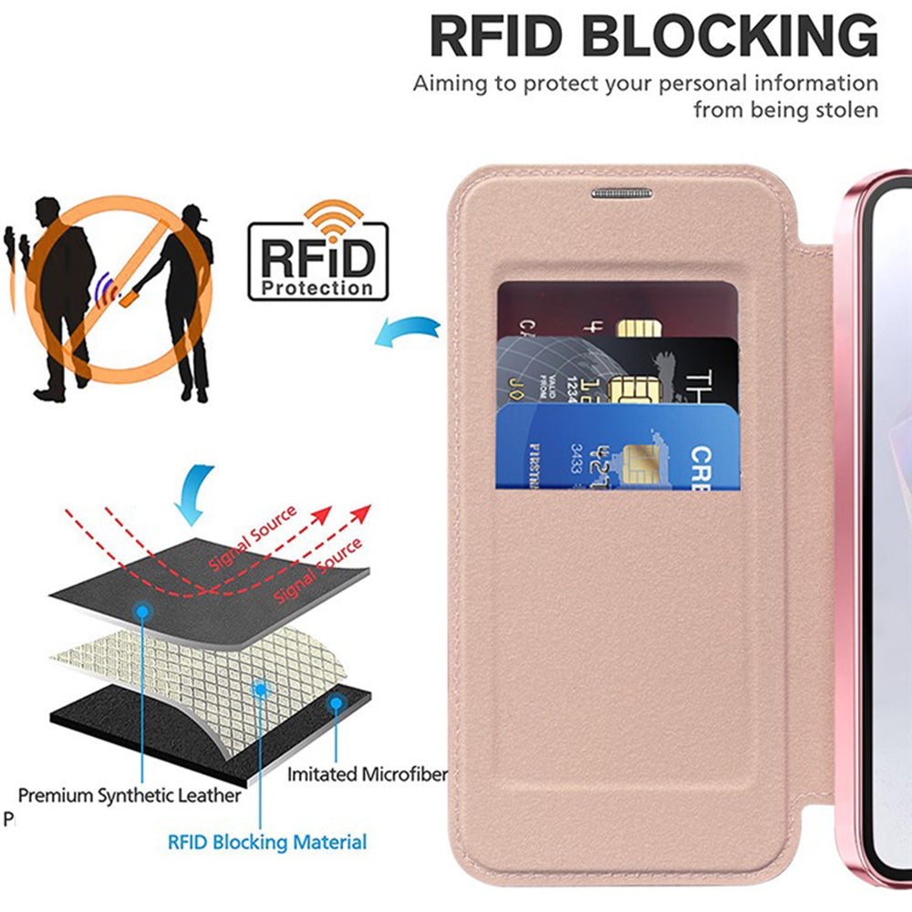 MagSafe Case for Samsung Galaxy A36 A366, Techsuit, SmartMag Book, Pink