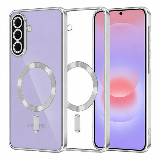 Etui MagSafe do Samsung Galaxy A37 5G, Techsuit, Luxury Crystal, Srebrne