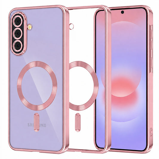 Etui MagSafe do Samsung Galaxy A37 5G, Techsuit, Luxury Crystal, Różowe