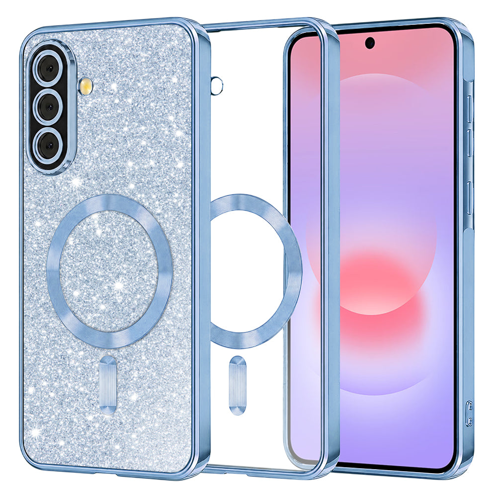Etui MagSafe do Samsung Galaxy A37 5G, Techsuit, Luxury Glitter, Bleu