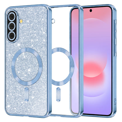 Etui MagSafe do Samsung Galaxy A37 5G, Techsuit, Luxury Glitter, Bleu