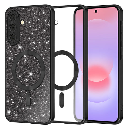 Etui MagSafe do Samsung Galaxy A37 5G, Techsuit, Luxury Glitter, czarne