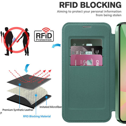 Etui MagSafe dla Samsung Galaxy A37 5G, Techsuit, SmartMag Book, Zielony