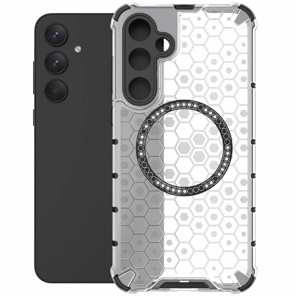 Etui MagSafe do Samsung Galaxy A55 5G A556, Techsuit, HoneyComb Shield, Białe