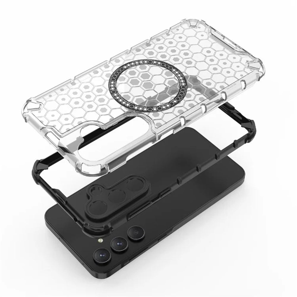 Etui MagSafe do Samsung Galaxy A55 5G A556, Techsuit, HoneyComb Shield, Białe