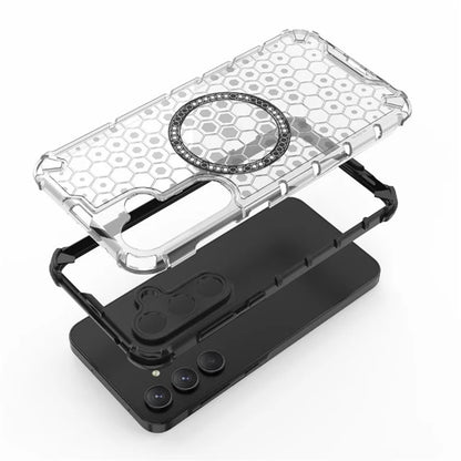 Etui MagSafe do Samsung Galaxy A55 5G A556, Techsuit, HoneyComb Shield, Białe
