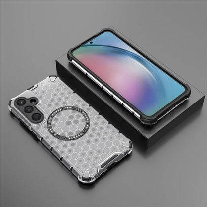 Etui MagSafe do Samsung Galaxy A55 5G A556, Techsuit, HoneyComb Shield, Białe