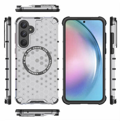 Etui MagSafe do Samsung Galaxy A55 5G A556, Techsuit, HoneyComb Shield, Białe