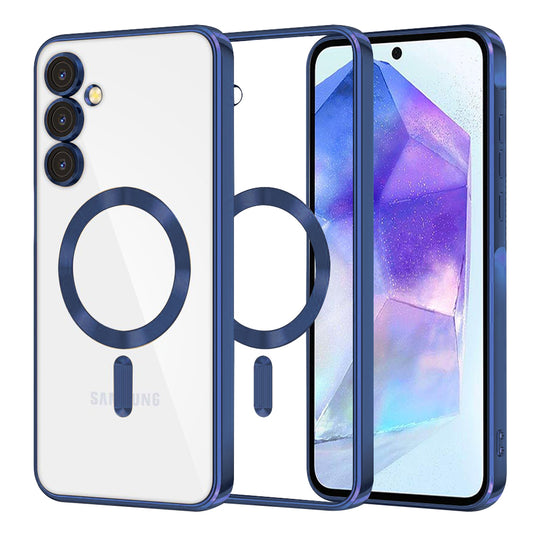 Etui MagSafe do Samsung Galaxy A55 5G A556, Techsuit, Luxury Crystal, Ciemnoniebieskie
