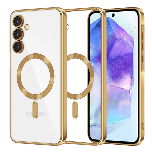 Etui MagSafe do Samsung Galaxy A55 5G A556, Techsuit, Luxury Crystal, Złote