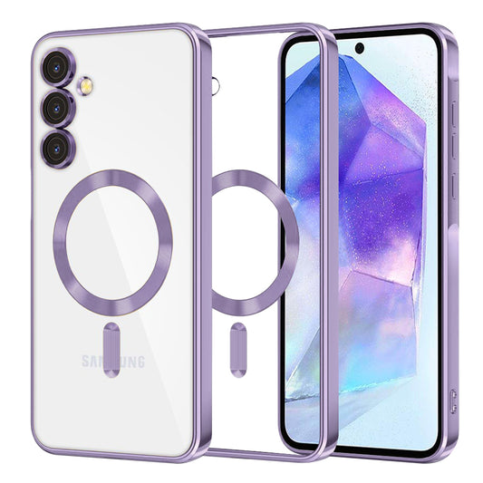 Etui MagSafe do Samsung Galaxy A55 5G A556, Techsuit, Luxury Crystal, Jasnofioletowy